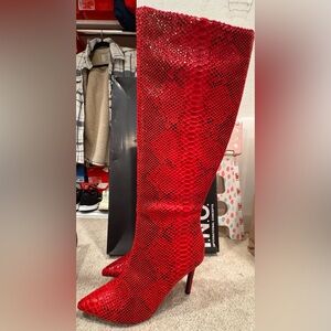 INC International Concepts Red Snake Print Footwear